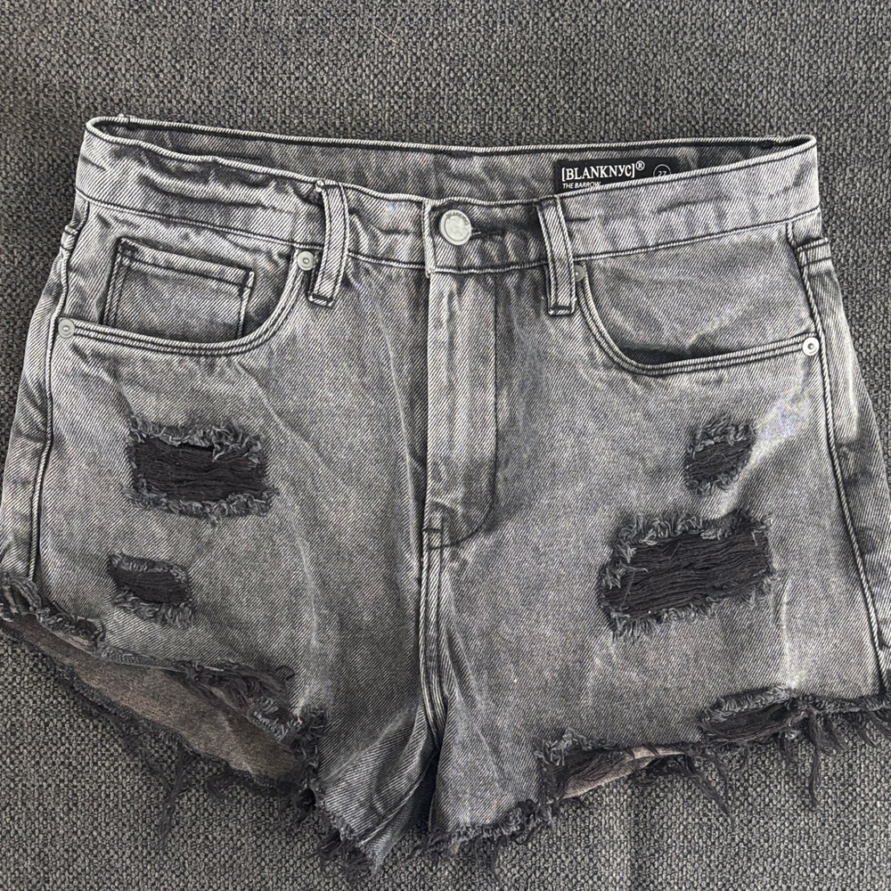 Blank NYC Women's Ripped Black Jean Shorts (Stylish, Trendy)